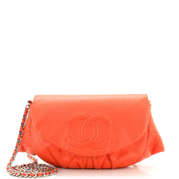 Chanel Half Moon Wallet on Chain Caviar
