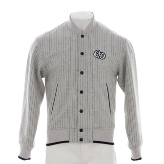Christian Dior Men's Logo Baseball Jacket Embroidered Wool Blend