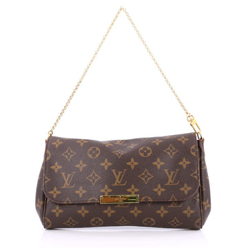 Louis Vuitton Favorite Handbag Monogram Canvas MM Brown