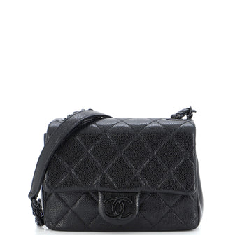 Chanel Incognito Square Flap Bag Quilted Caviar Mini