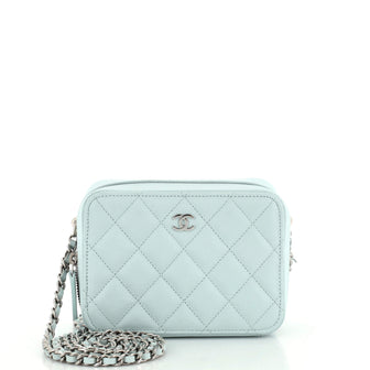 Chanel Zip Around Vanity Case with Chain Quilted Caviar Mini