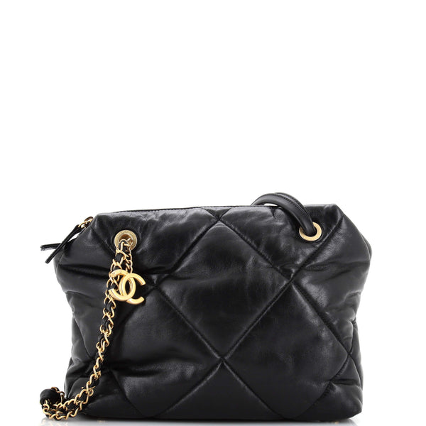 Chanel Paris-New York Bowling Bag Quilted Lambskin Small Black