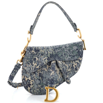 Christian Dior Saddle Handbag Printed Denim Medium