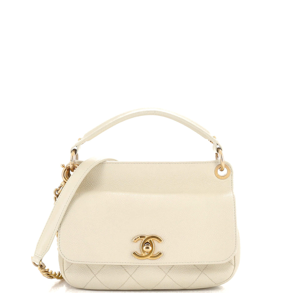 Chanel CC Lock Top Handle Flap Bag