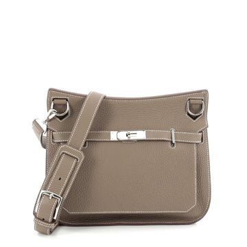 Hermes Jypsiere Handbag Clemence 28 Brown