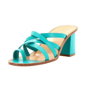 Chanel Women's Strappy Block Heel Sandals Leather