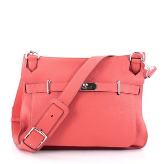 Hermes Jypsiere Handbag Clemence 34 Pink 2310101