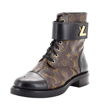 Louis Vuitton Women's Wonderland Flat Ranger Boots Monogram Canvas and Leather