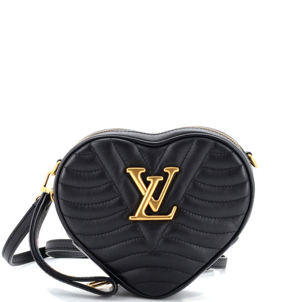New Wave Heart Crossbody Bag Quilted Leather