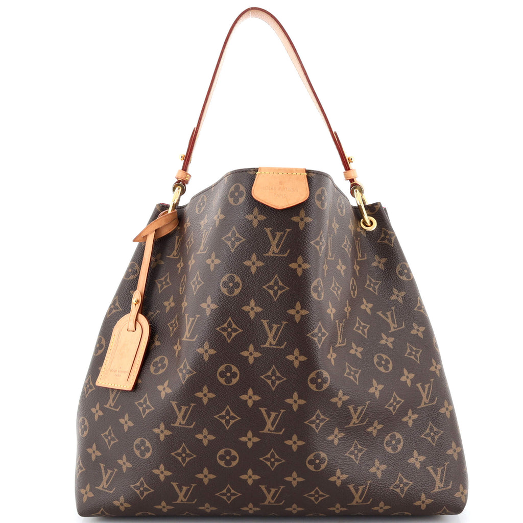 Louis+Vuitton+Graceful+Hobo+Bag+MM+Brown+Canvas+Monogram for sale online