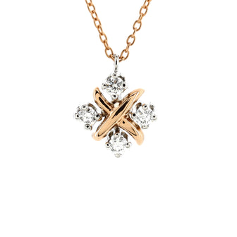 Tiffany & Co. Schlumberger Lynn Pendant Necklace 18K Rose Gold and Platinum with Diamonds