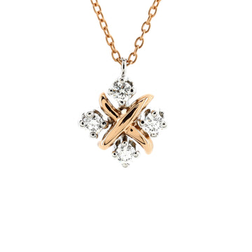Tiffany & Co. Schlumberger Lynn Pendant Necklace 18K Rose Gold and Platinum with Diamonds