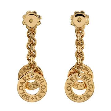 Bvlgari Bvlgari Bvlgari Double Circle Drop Earrings 18K Yellow Gold