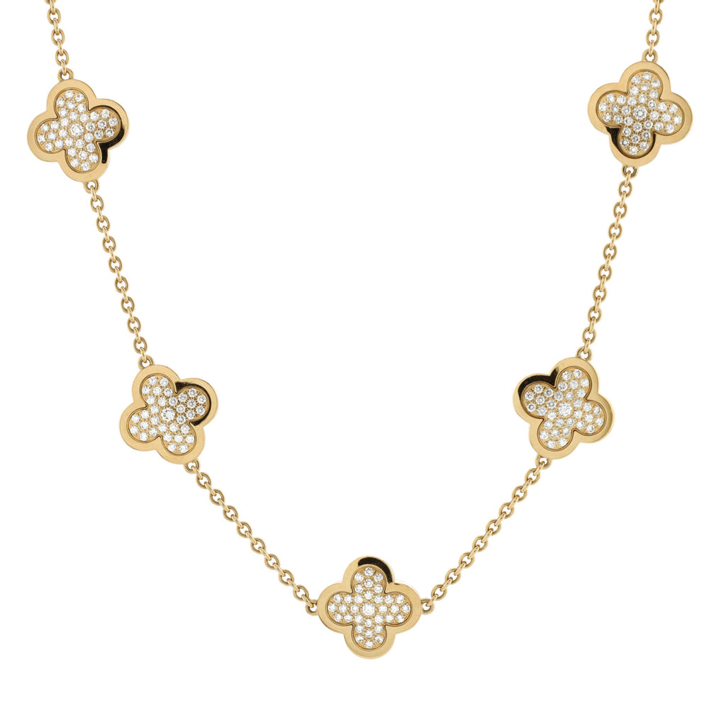 Van Cleef＆Arpels Van Cleef & Arpels Pure Alhambra 9 Motifs Necklace 18K Yellow Gold