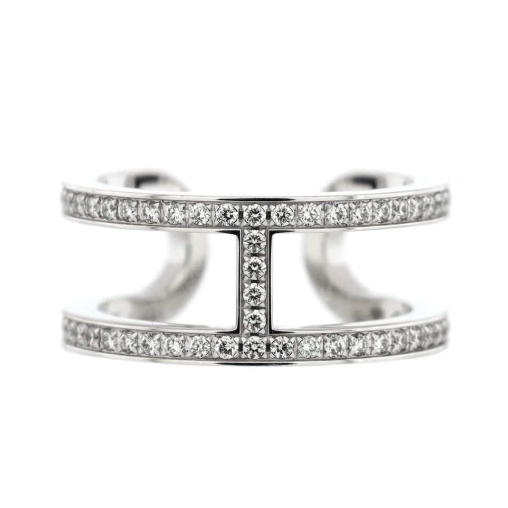 Hermes Ever Chaine d'Ancre Ring 18K White Gold and Diamonds Medium White  gold 23113319