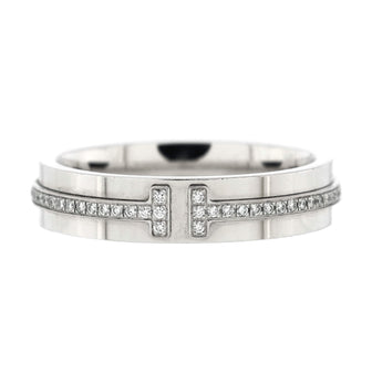 Tiffany & Co. Tiffany T Ring 18K White Gold and Diamonds Narrow