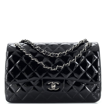 Chanel Classic Double Flap Bag Quilted Patent Jumbo