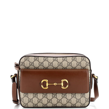 Gucci Horsebit 1955 Flap Pocket Camera Bag GG Coated Canvas Small