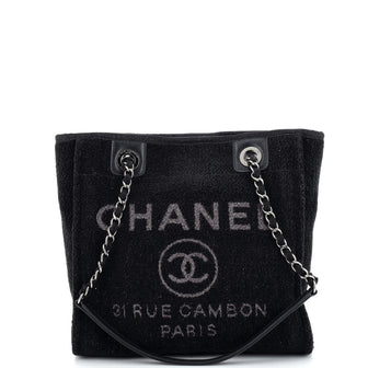 Chanel North South Deauville Tote Boucle Small