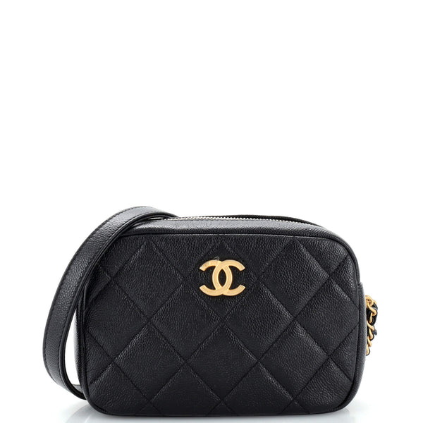 Chanel Chain Melody Camera Bag Quilted Caviar Small Black 2311532
