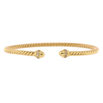 David Yurman Cable Spira Bracelet 18K Yellow Gold with Diamonds 3mm
