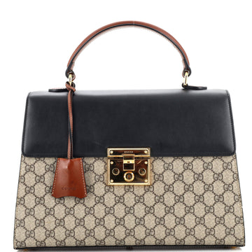 Gucci Padlock Top Handle Bag GG Coated Canvas and Leather Medium