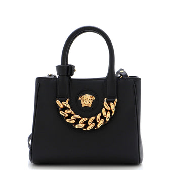 Versace La Medusa Convertible Tote Bag Leather Small