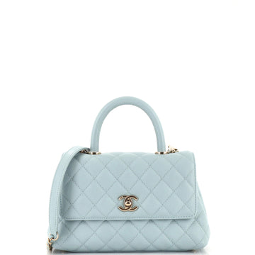 Chanel Coco Top Handle Bag Quilted Caviar Mini