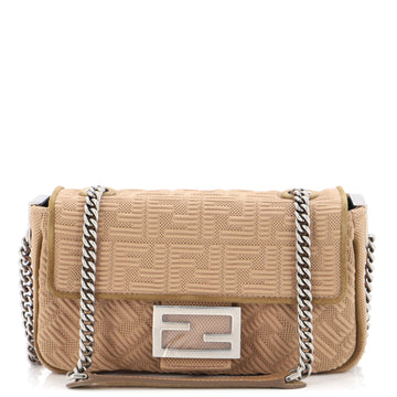 Fendi Midi Baguette Chain Bag Zucca Technical Mesh Medium