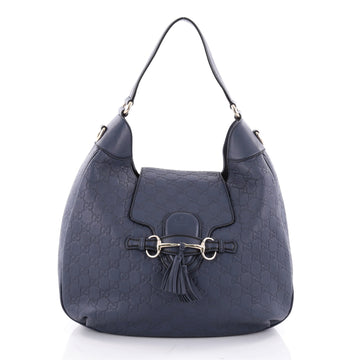 Gucci Emily Hobo Guccissima Leather Medium Blue 2312101