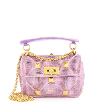 Valentino Garavani Roman Stud Flap Bag Embellished Suede Small