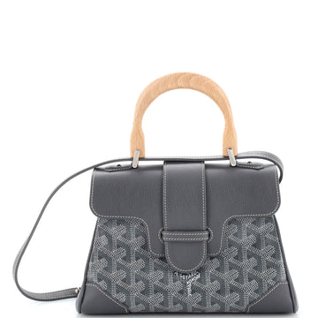 Goyard Saigon Top Handle Bag Coated Canvas with Leather Mini
