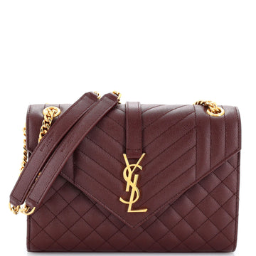 Saint Laurent Classic Monogram Envelope Satchel Mixed Matelasse Leather Medium