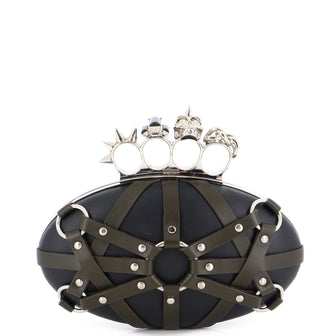 Alexander McQueen Harness Oval Knuckle Clutch Leather