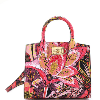Salvatore Ferragamo Studio Satchel Printed Leather Mini