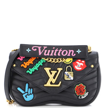 Louis Vuitton New Wave Chain Bag Limited Edition Patches Quilted Leather MM