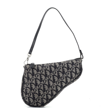Christian Dior Vintage Saddle Bag Diorissimo Canvas Mini