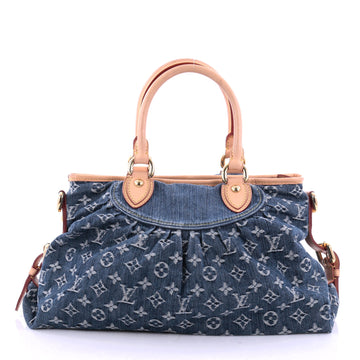 Louis Vuitton Neo Cabby Handbag Denim MM Blue 2313102