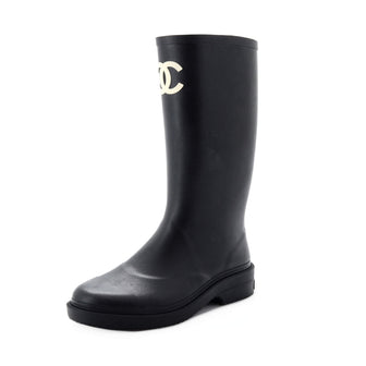 Chanel Caoutchouk CC High Rain Boots Rubber