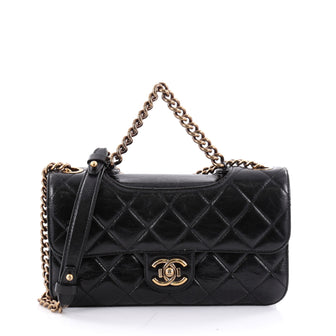 Chanel Perfect Edge Flap Bag Quilted Glazed Calfskin Small Black