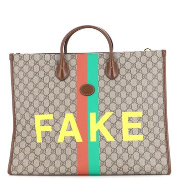 Gucci Fake/Not Convertible Open Tote Printed GG Coated Canvas Large