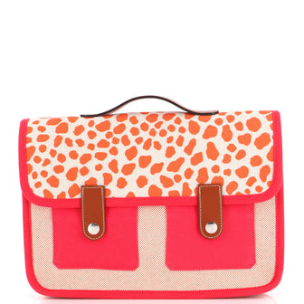 Hermes School Bag Printed Toile