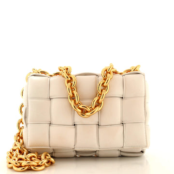 Bottega Veneta Cassette Chain Crossbody Bag Padded Maxi Intrecciato Leather