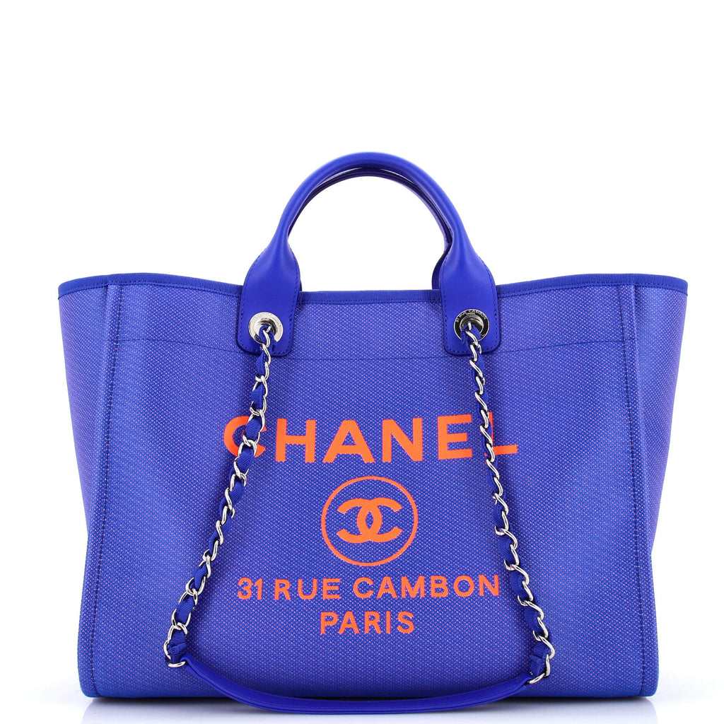 Chanel Deauville NM Tote Mixed Fibers Medium Blue 2313781