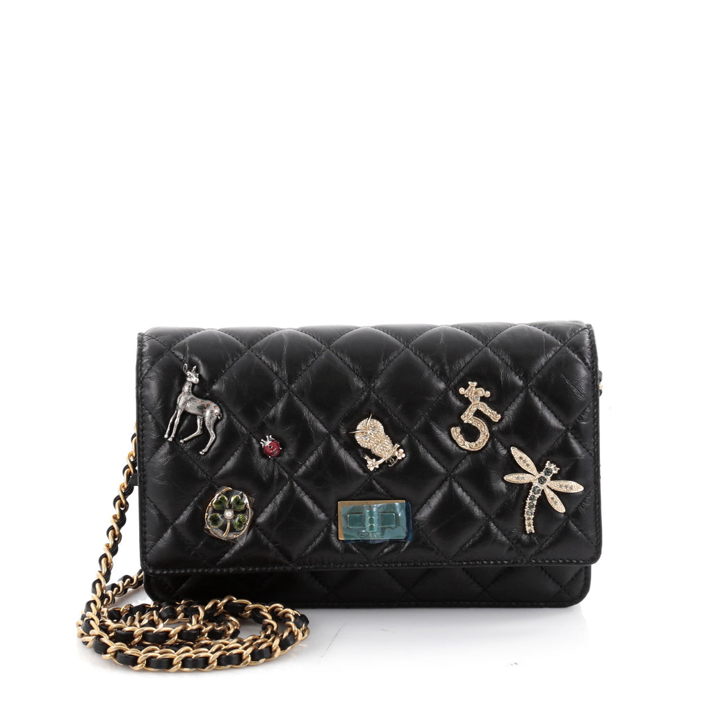 Chanel Limited Edition Black Lucky Charms Wallet on Chain with, Lot #58040