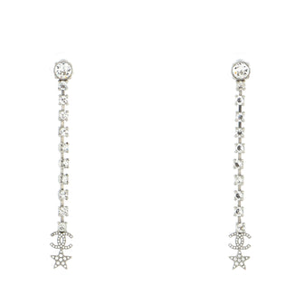 Chanel CC Starfall Drop Earrings Metal with Crystals Long