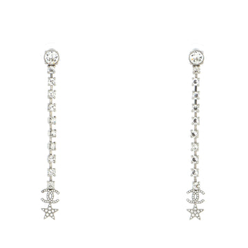 Chanel CC Starfall Drop Earrings Metal with Crystals Long