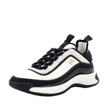 Chanel Women's CC Cap Toe Logo Sneakers Suede and Mixed Fibers