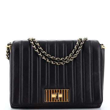 Fendi Claudia Shoulder Bag Vertical Quilted Leather Large