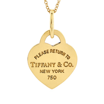 Tiffany & Co. Return to Tiffany Heart Pendant Necklace 18K Yellow Gold